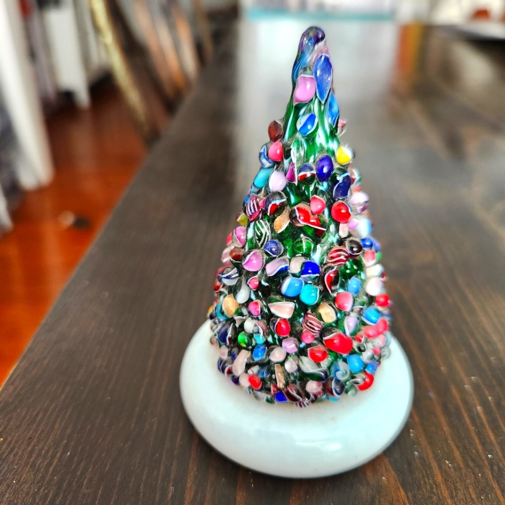 Cape Cod Glass Art Works Handmade Millefiori Colorful Glass Tree Sculpture